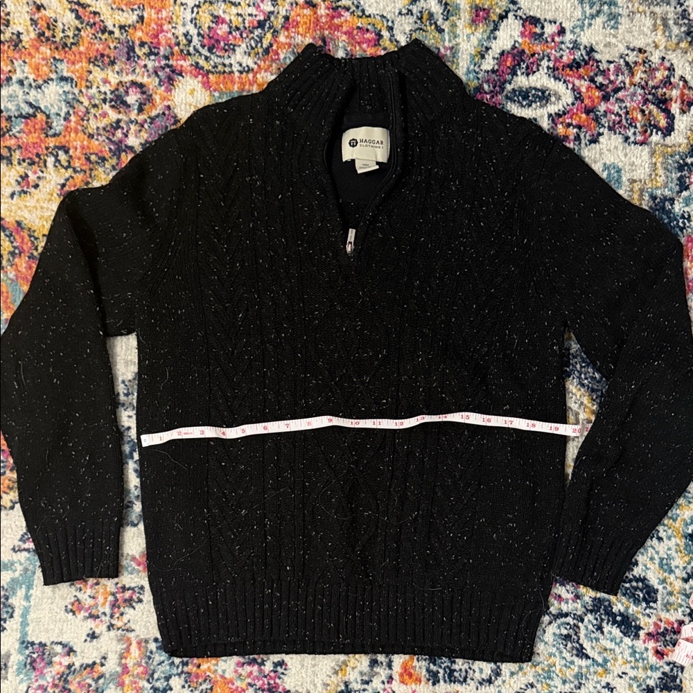 Morgan Men's Black Zip-Up Sweater